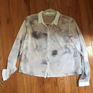 Pimkie floral sheer top sz M